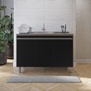 Ver imagem 2 de Balcão Gabinete de Pia Malu 120cm Preto S/tampo - Nathan