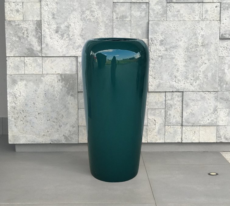 Vaso de Fibra de Vidro 63X28 cm Estilo Vietnamita Verde - 2