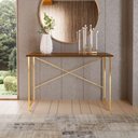 Ver imagem 1 de Aparador Estilo Industrial 0,76 Cm Miami Klm Móveis Imbuia/dourado