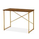 Ver imagem 3 de Aparador Estilo Industrial 0,76 Cm Miami Klm Móveis Imbuia/dourado