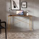 Ver imagem 4 de Aparador Estilo Industrial 0,76 Cm Miami Klm Móveis Imbuia/dourado