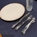 Ver imagem 7 de Faqueiro Jumbo Aço Inox 100 Talheres Mesa Churrasco Prateado Restaurantes Facas Garfos