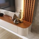 Ver imagem 7 de Painel Dubai para Tv até 60” com Led Mdf 15mm Porta com Pistão a Gás Design Moderno Muxarabi