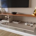 Ver imagem 6 de Painel Dubai para Tv até 60” com Led Mdf 15mm Porta com Pistão a Gás Design Moderno Muxarabi