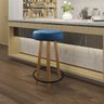 Banqueta Alta Camila para Bar Balcão Cozinha Bistrô Banco com Suporte Pés Madeira Azul Turquesa - 2