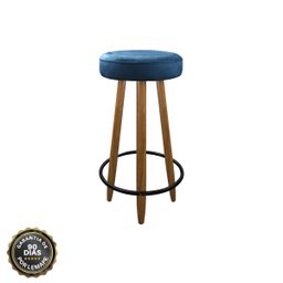 Banqueta Alta Camila para Bar Balcão Cozinha Bistrô Banco com Suporte Pés Madeira Azul Turquesa - 5