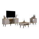 Ver imagem 3 de Kit Rack p/TV até 50" com Mesa de Centro e Lateral Retrô Multimóveis CR45362 Arenas/Lâmina Mel