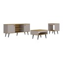 Ver imagem 1 de Kit Rack p/TV até 50" com Mesa de Centro e Lateral Retrô Multimóveis CR45362 Arenas/Lâmina Mel