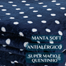 Cobertor Grosso Coberdrom Romance Queen Size Super Fofinha Petit Poá:marinho - 3