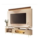Ver imagem 1 de Rack Bancada Ária com Painel Suspenso Nobre Castanho Off White - Hb Móveis