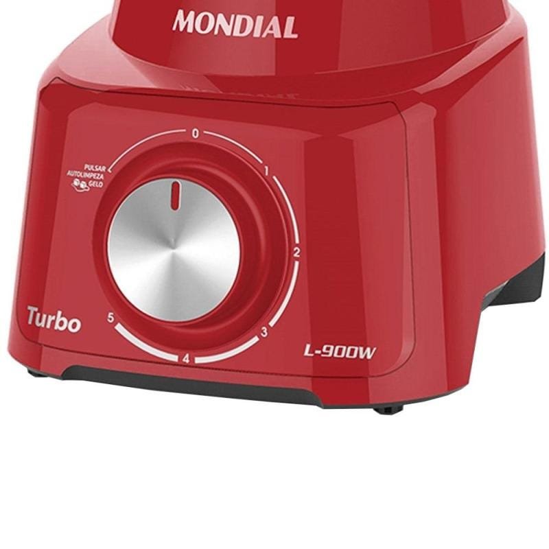Liquidificador Mondial L-900, 5 Vel + Pulsar, 900W, Vermelho - 220V - 9