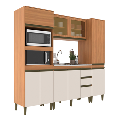 Modulada Cecilia 4 Peças, com Aéreo Vidro e Paneleiro