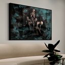 Ver imagem 1 de Quadro Decorativo Abstrato Místico em Moldura Caixa Tacolado Moldura Trad 1cm Preta com Vidro 40 X 6
