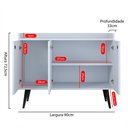 Ver imagem 4 de Aparador Buffet Pequeno Retrô Cantinho Café Sala Escritório Cozinha Wood New Simples