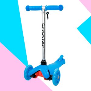 Patinete Infantil 3 Rodinhas com Led:azul