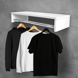 Kit 3 Cabideiros Arara de Parede para Lavandeira Quarto Closet Branco - 5