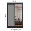 Ver imagem 4 de Guarda-roupa Solteiro 2 Portas de Correr com Espelho Preto/cinza Milano Madesa