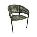 Ver imagem 2 de Kit 2 Cadeiras de Jantar em Corda Náutica Verde Musgo Base Aluminio Preto Sol Linha Plus