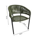 Ver imagem 4 de Kit 2 Cadeiras de Jantar em Corda Náutica Verde Musgo Base Aluminio Preto Sol Linha Plus
