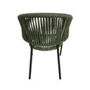 Ver imagem 3 de Kit 2 Cadeiras de Jantar em Corda Náutica Verde Musgo Base Aluminio Preto Sol Linha Plus