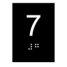 Kit 10 Placas Braile Ps do 7° Andar Elevador Preto - 1