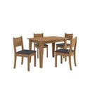 Ver imagem 2 de Conjunto para Sala de Jantar Mesa com 4 Cadeiras Melina Marrom/Canela/Chumbo