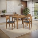Ver imagem 1 de Conjunto para Sala de Jantar Mesa com 4 Cadeiras Melina Marrom/Canela/Chumbo