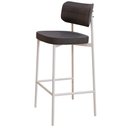 Ver imagem 3 de Kit 05 Banquetas Alta Bar Cozinha Sala de Jantar Aço Branco Kaira C01 Linho Preto - Lyam Decor