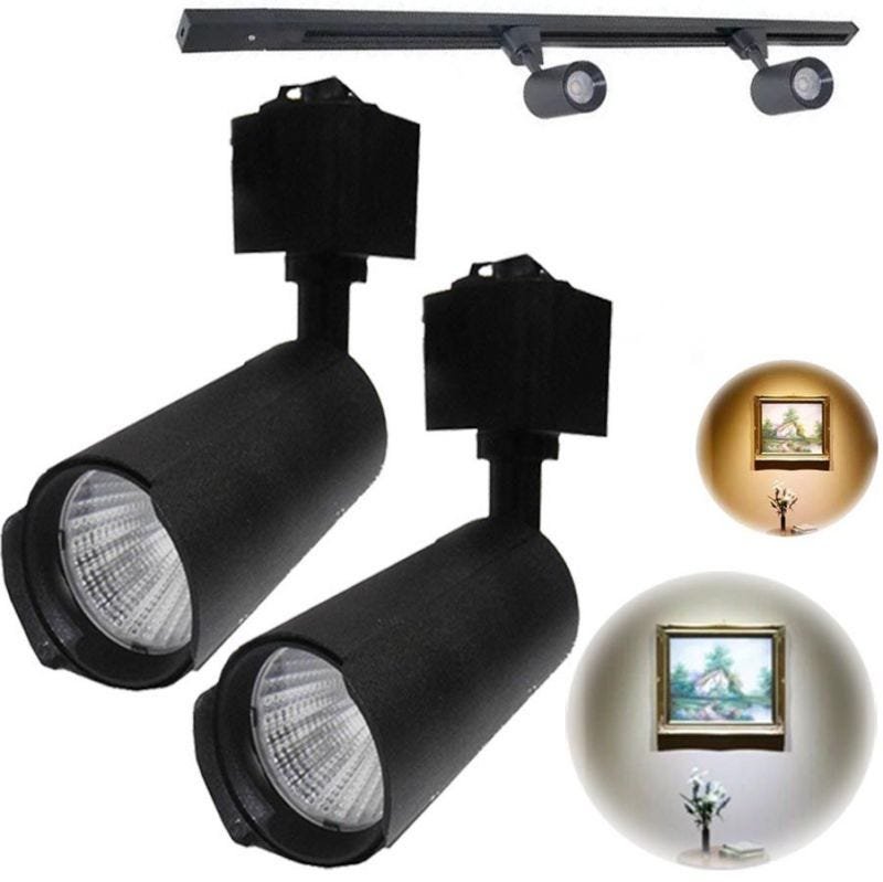 Trilho Eletrificado Kit com 2 Luminárias Spot Led 7w 1m Bivolt Iluminação Loja Sala(zem-31587/ - 1