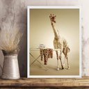 Ver imagem 2 de Quadro Decorativo para Lavanderia - Girafa 24x18cm:moldura Branca