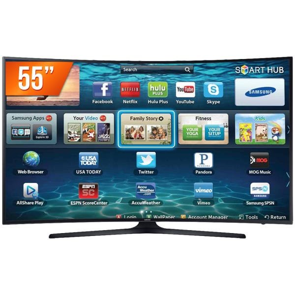 Smart TV LED 55 Polegadas Samsung Curva Un55Mu6300 4K Ultra Hd Hdr, Wi-Fi, 2 USB, 3 HDMI - 2