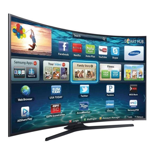 Smart TV LED 55 Polegadas Samsung Curva Un55Mu6300 4K Ultra Hd Hdr, Wi-Fi, 2 USB, 3 HDMI