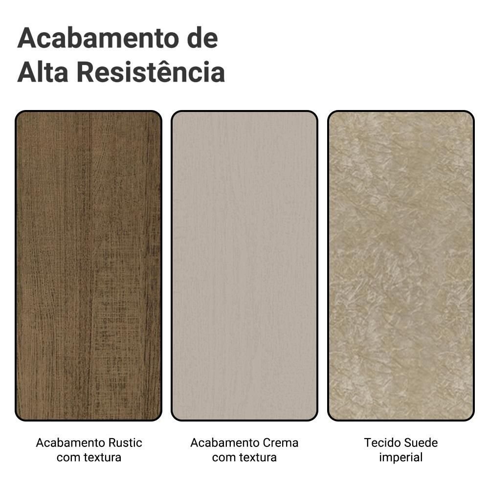 Conjunto Sala de Jantar Madesa Cecilie Mesa Tampo de Vidro com 4 Cadeiras Rustic/crema/imperial - 11