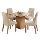 Ver imagem 3 de Conjunto Sala de Jantar Madesa Cecilie Mesa Tampo de Vidro com 4 Cadeiras Rustic/crema/imperial
