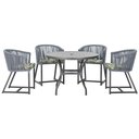 Ver imagem 1 de Mesa com 4 Cadeiras e Noronha Estofado 5 Trama Original Prata