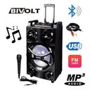 Ver imagem 4 de Caixa de Som Bluetooth Rodinhas Acústica 600W Vicini USB Fm Auxiliar Cartão SD Microfone Alça Vc