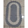 Tapete crochê Oval sala quarto Cozinha branco Azul 60x40 - 2