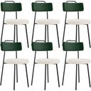 Ver imagem 1 de Kit 06 Cadeiras Decorativa Estofada Sala De Jantar Barcelona L02 Facto Verde Musgo Linho Cru - Lyam