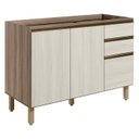 Ver imagem 1 de Balcao para Pia 2p 3g 120cm Mdf Kali 16417 Carvalho Toq Bianco Toq Nicioli