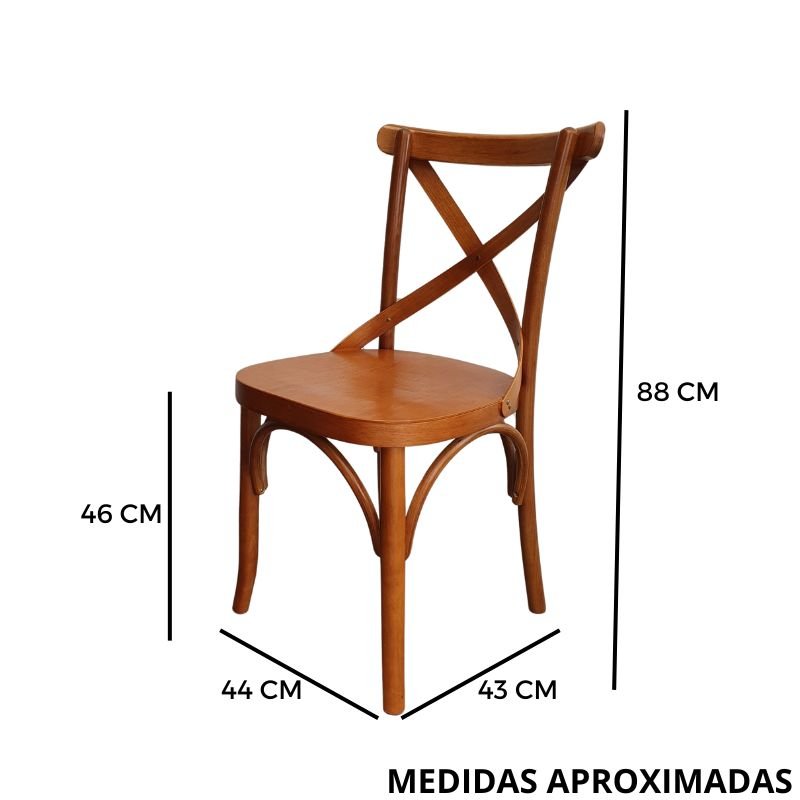 Cadeira X Madeira Maciça Cor Mel - 9