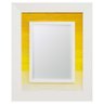 Espelho Decorativo com Moldura Branca com Amarelo Rústico com Bisotê 120x155cm - 1
