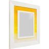 Espelho Decorativo com Moldura Branca com Amarelo Rústico com Bisotê 120x155cm - 2