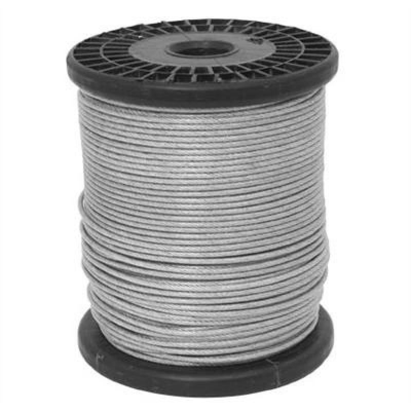 Cabo de Aço Revestido PVC Cristal 6x7 Vias 3/32" Ou 2,4mm - 50 Metros - 1