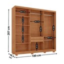 Ver imagem 3 de Guarda Roupa Casal Dunas 6 Portas e 2 Gavetas Mdf Moderna Naturalle/off White com Pés