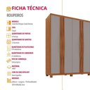 Ver imagem 6 de Guarda Roupa Casal Dunas 6 Portas e 2 Gavetas Mdf Moderna Naturalle/off White com Pés