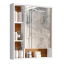 Ver imagem 1 de Espelheira Olimpia Armário Suspenso para Banheiro com 1 Porta - Branco com Nature