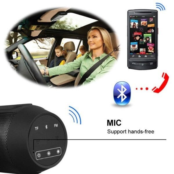 Caixa de Som sem Fio com Bluetooth, Micro SD e Rádio Fm - 7