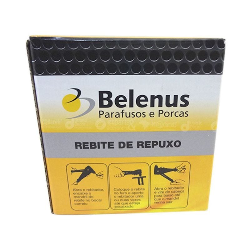 Rebite Repuxo Belenus - Caixa Com 500 ou 1000 Unidades - 4,0 x 25 mm - 3