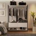Ver imagem 1 de Closet Estilo Industrial Dallas 2 Gavetas e Suporte para Cabide Klm Móveis