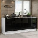 Ver imagem 1 de Kit Com 2 Balcões De Cozinha 4 Portas 3 Gavetas Branco/Preto